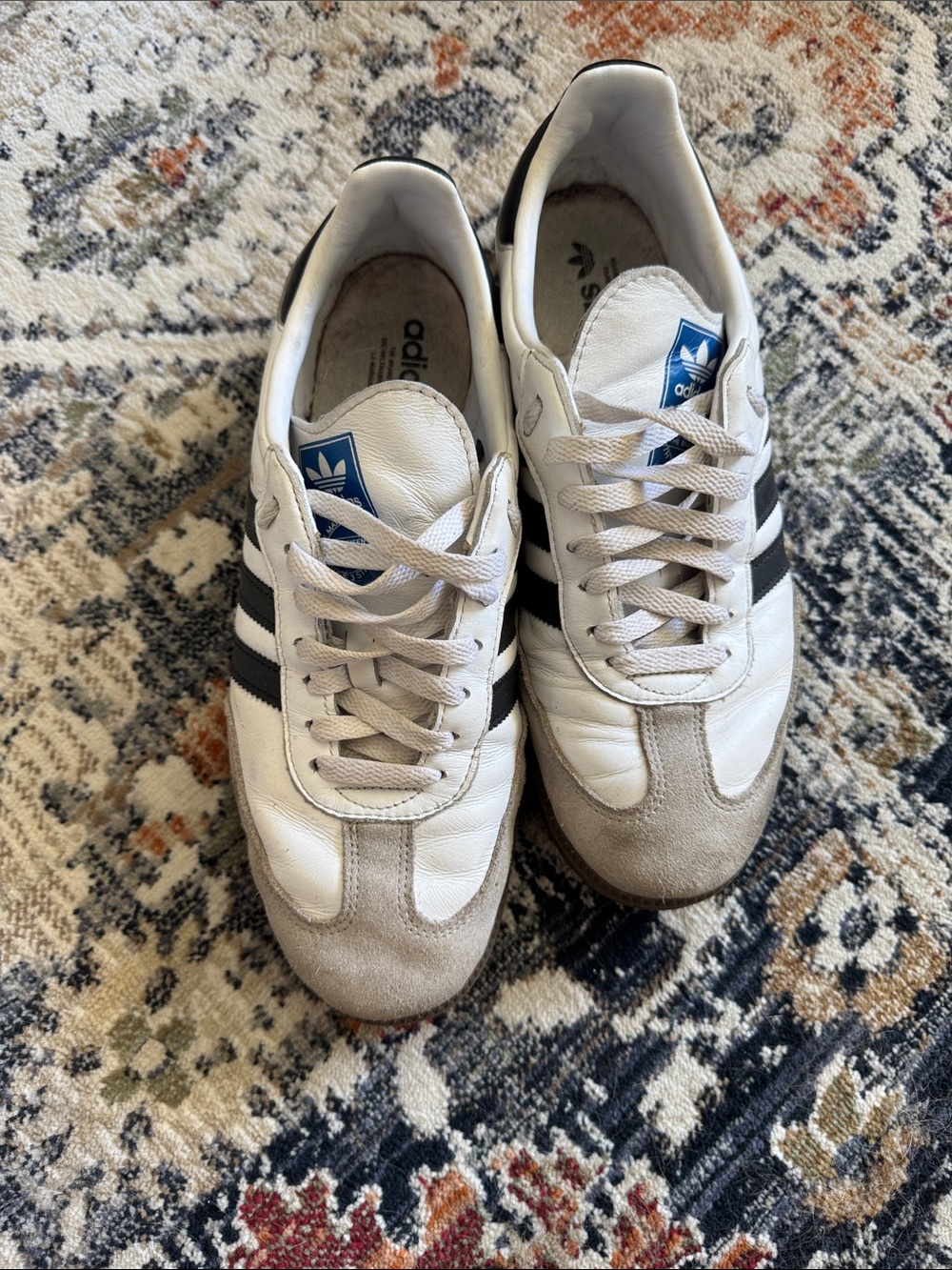 adidas Men's White Sneakers with Black Stripes